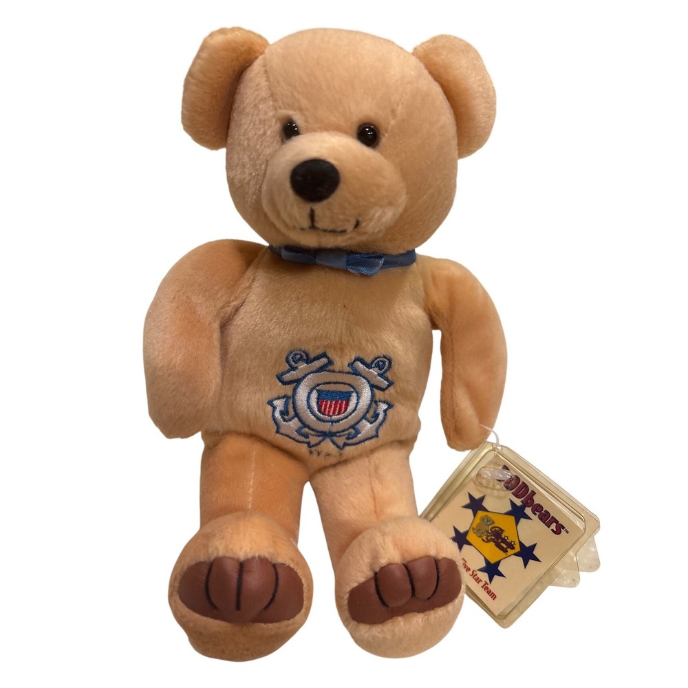 Patriotic Plush Valiant Coast Guard Bear 1999 DOD Series NWT Vintage Stuffed Toy